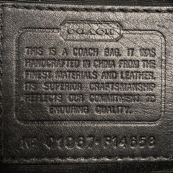 Coach Leah Signature C Jacquard Print Tote Shoulder Bag Purse Satchel Blk Gry XL - Picture 9 of 9